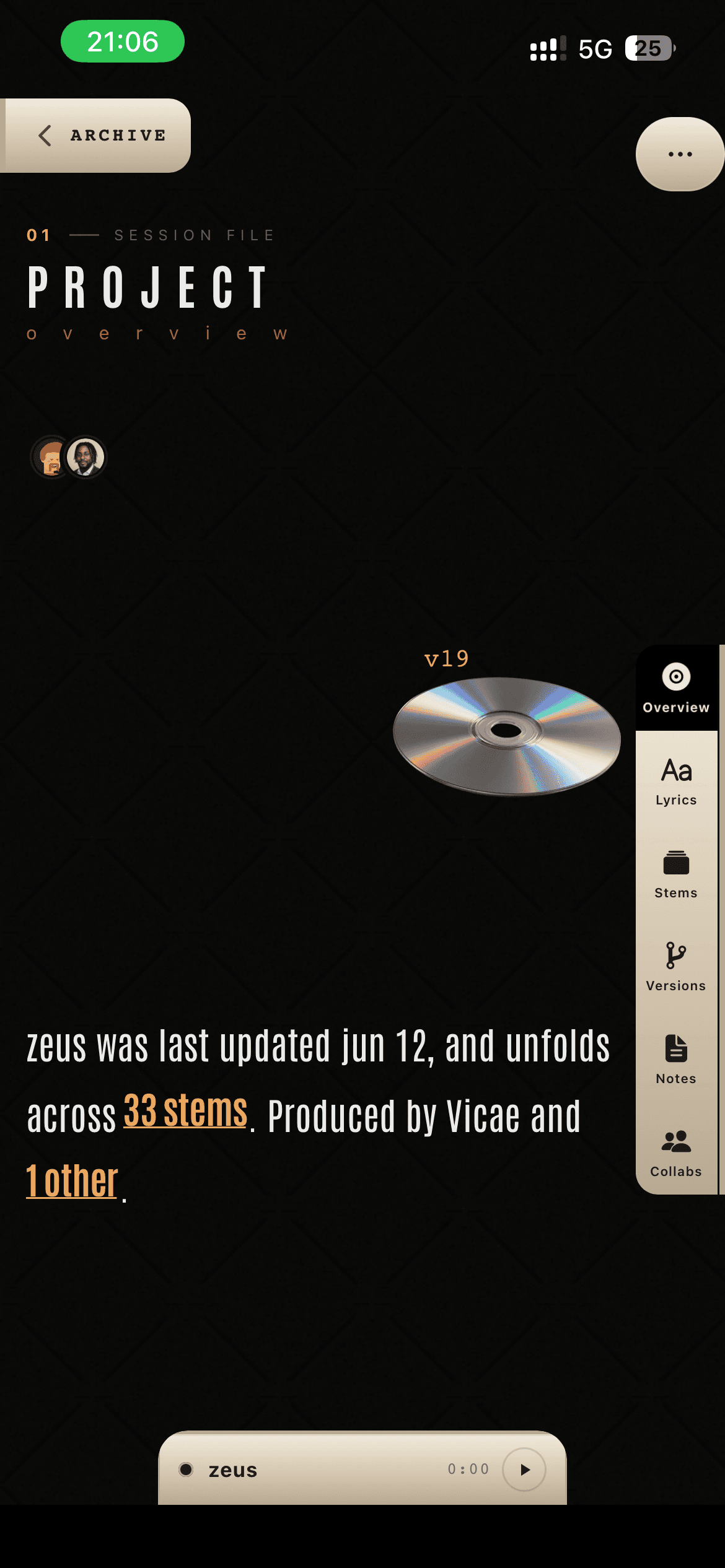 Project deck at a glance